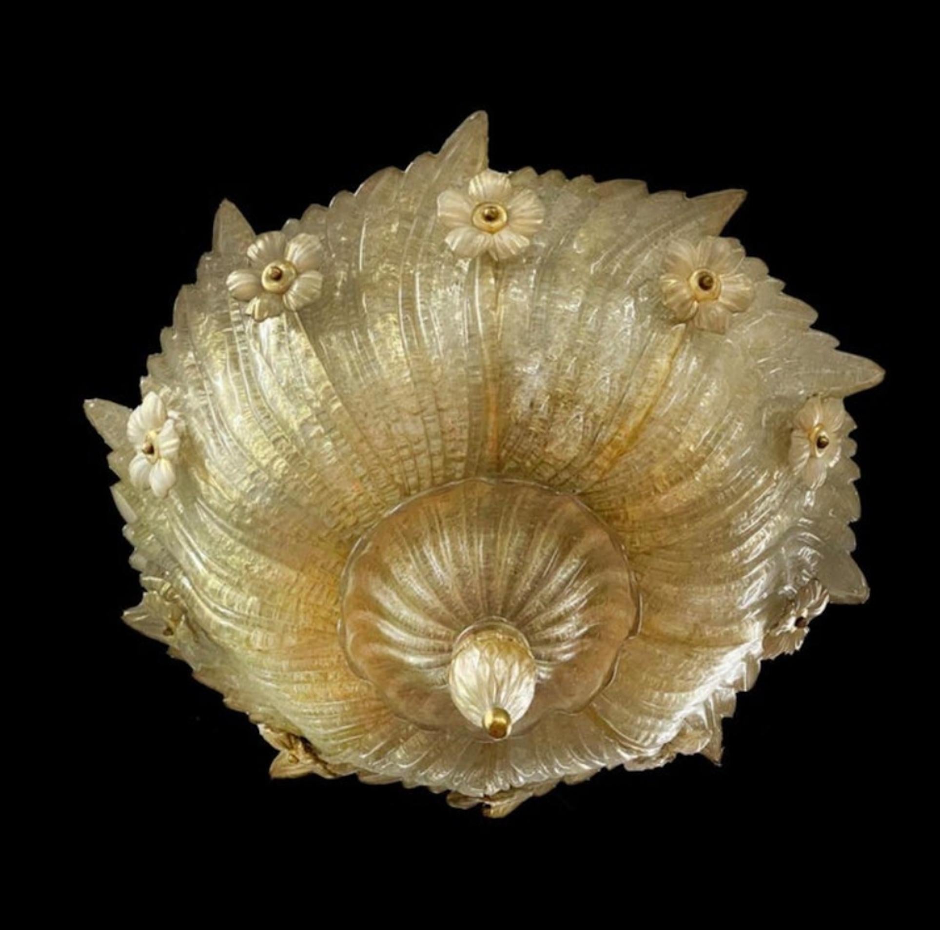 Italiano Coppia di plafoniere Grand Hotel di Barovier&Toso, Murano, anni '80 in vendita