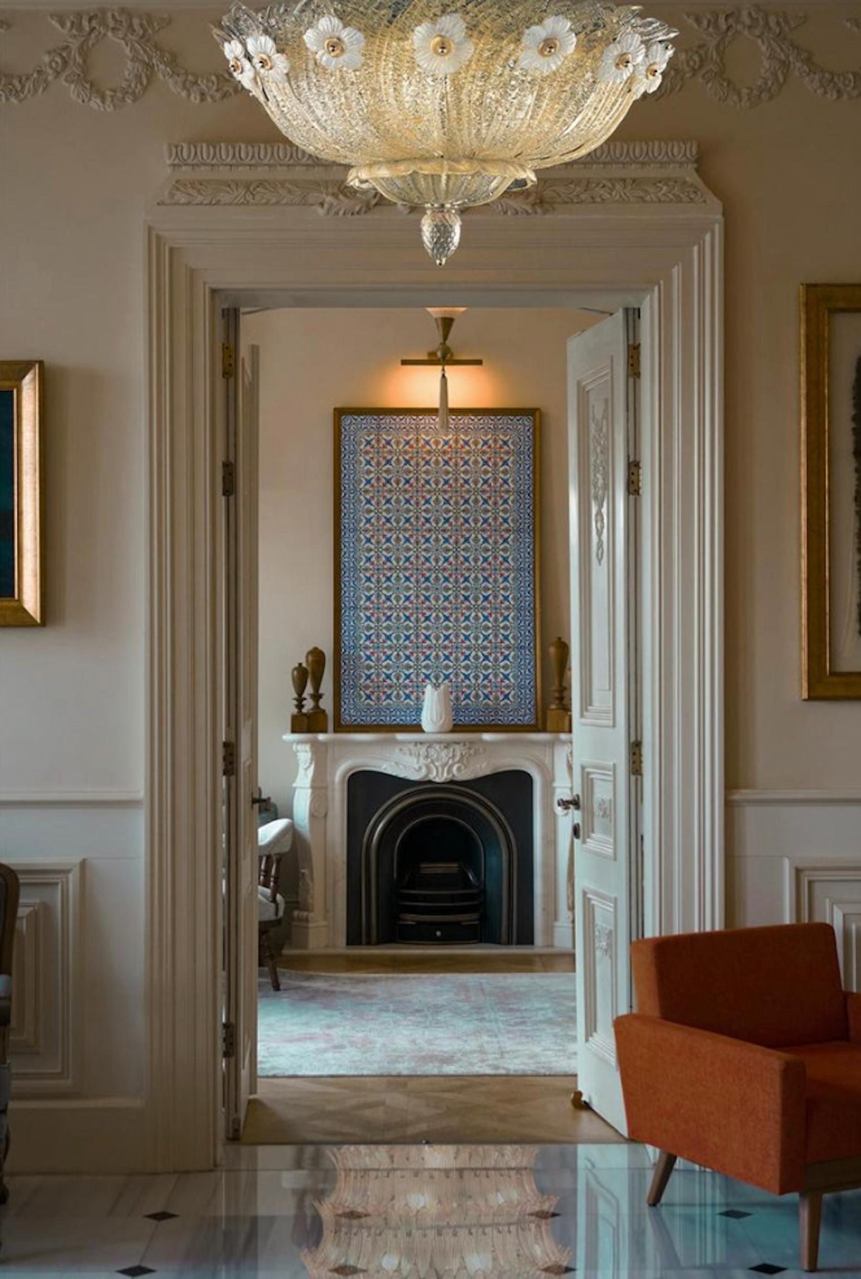 XX secolo Coppia di plafoniere Grand Hotel di Barovier&Toso, Murano, anni '80 in vendita