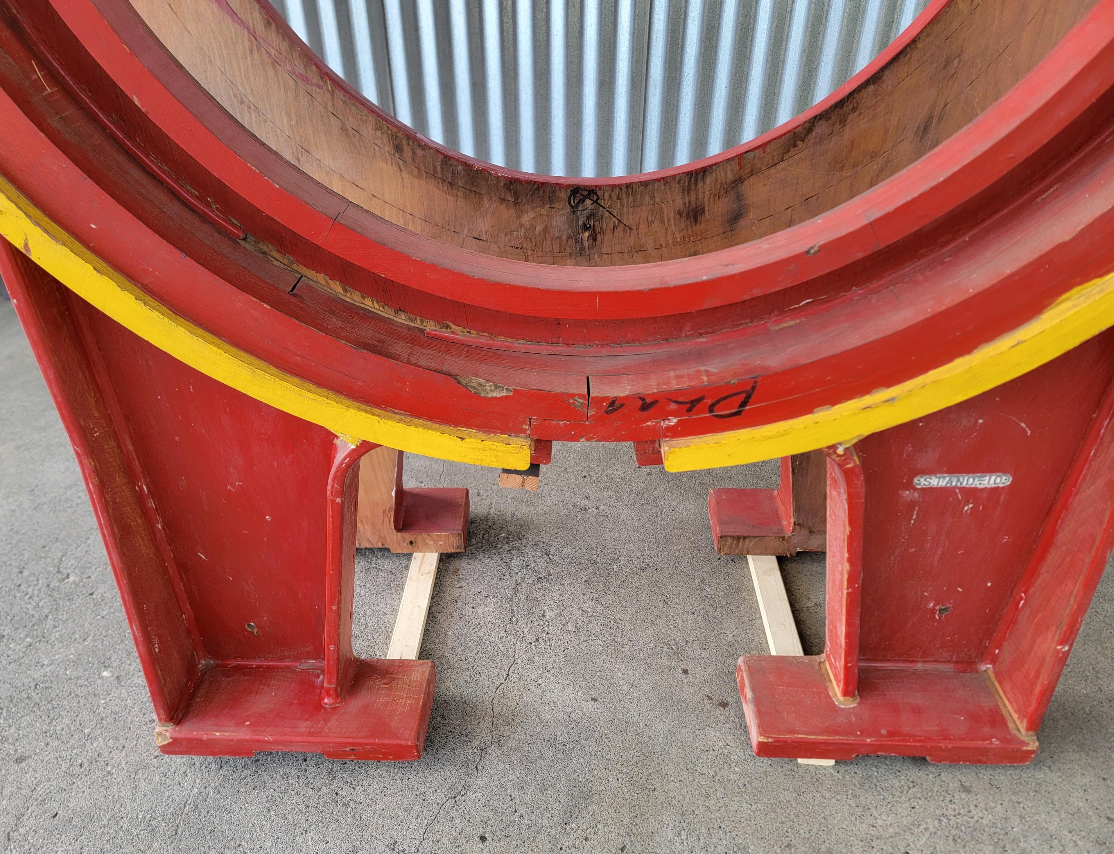 Painted Architectural Grand-Scale Wooden Foundry Molds - 2 Pieces For Sale