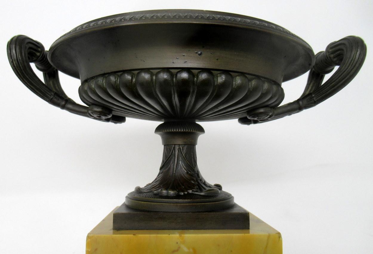 Pair of Grand Tour Ormolu Bronze Sienna Marble Tazzas Urns Vases, 19th Century 2