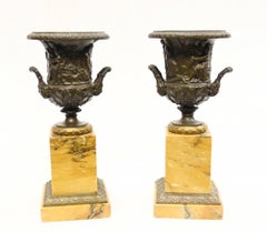 Pair Grand Tour Urns Italian Sienna Marble Campana 1820
