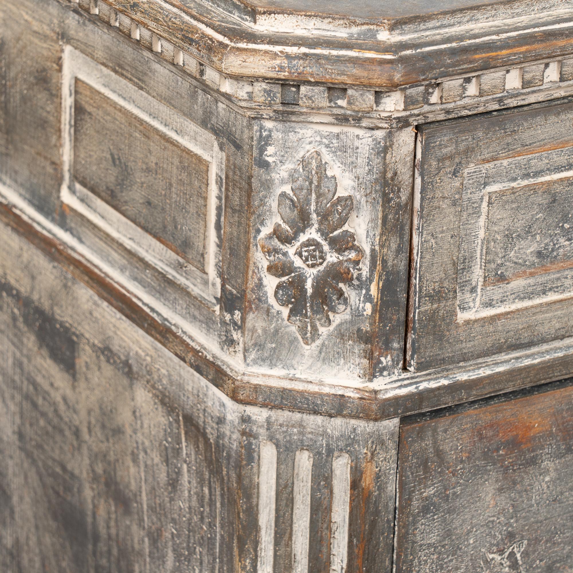 Pair, Gray Painted Gustavian Chest of Drawers, Sweden circa 1860-80 4