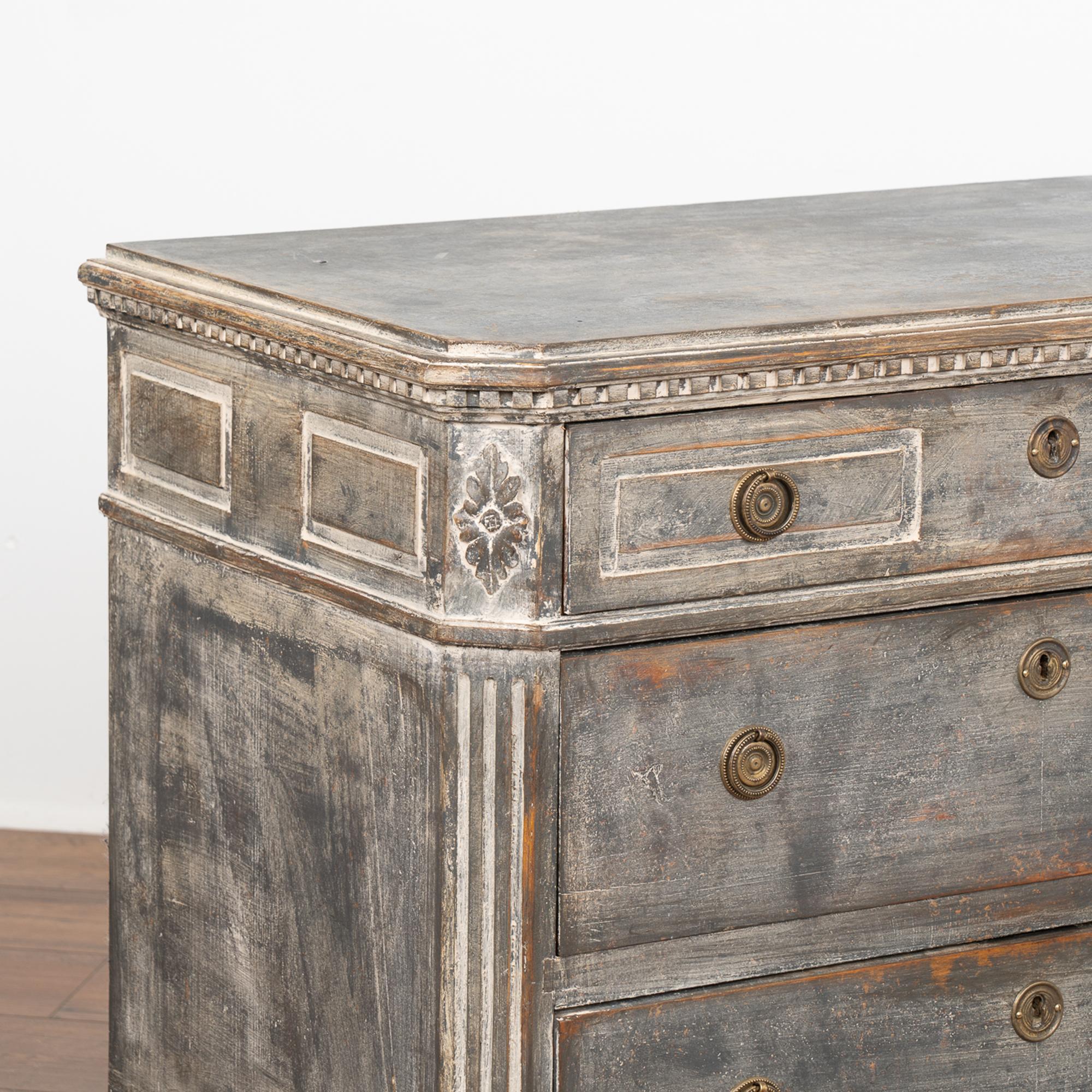 Pair, Gray Painted Gustavian Chest of Drawers, Sweden circa 1860-80 1