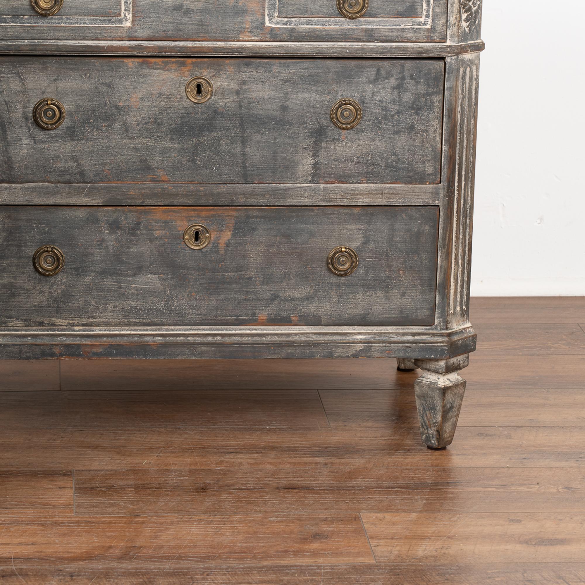 Pair, Gray Painted Gustavian Chest of Drawers, Sweden circa 1860-80 2