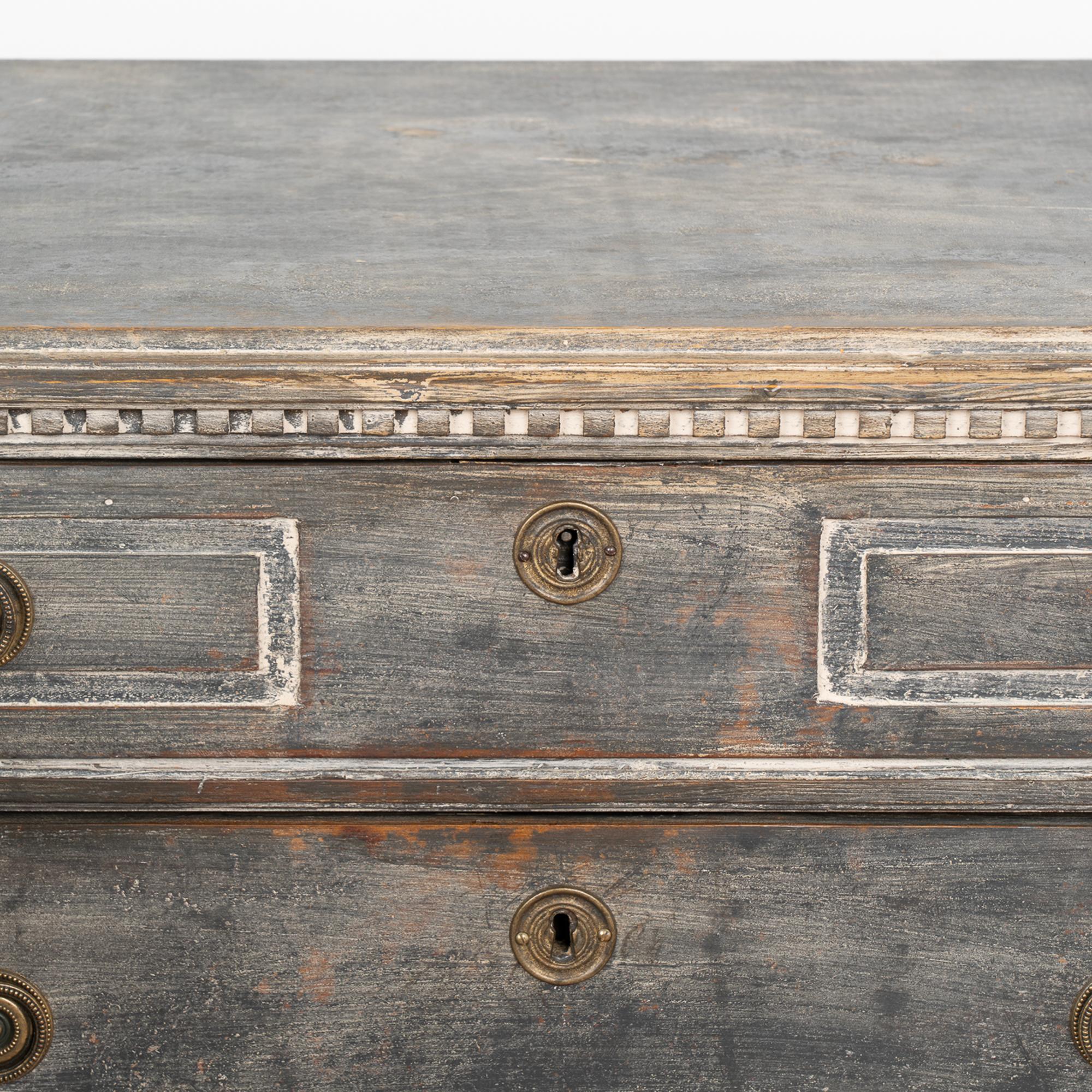 Pair, Gray Painted Gustavian Chest of Drawers, Sweden circa 1860-80 3