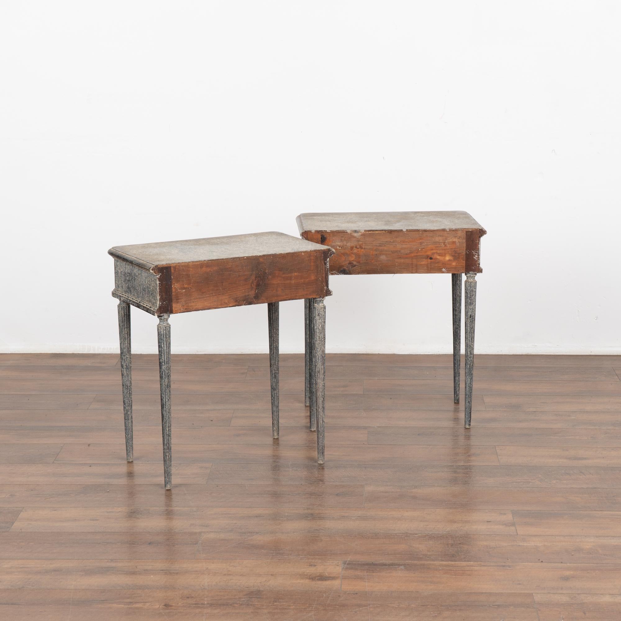 Pair, Gray Painted Side Tables, Sweden circa 1940-60 4