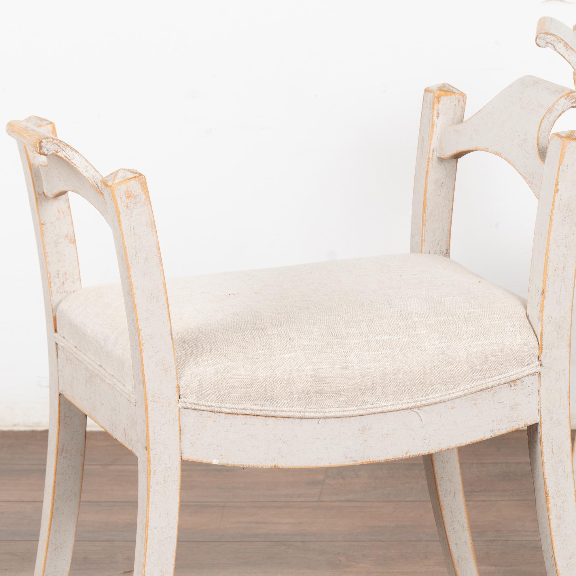 Pair, Gray Swedish Gustavian Tabouret Stools, circa 1890 1