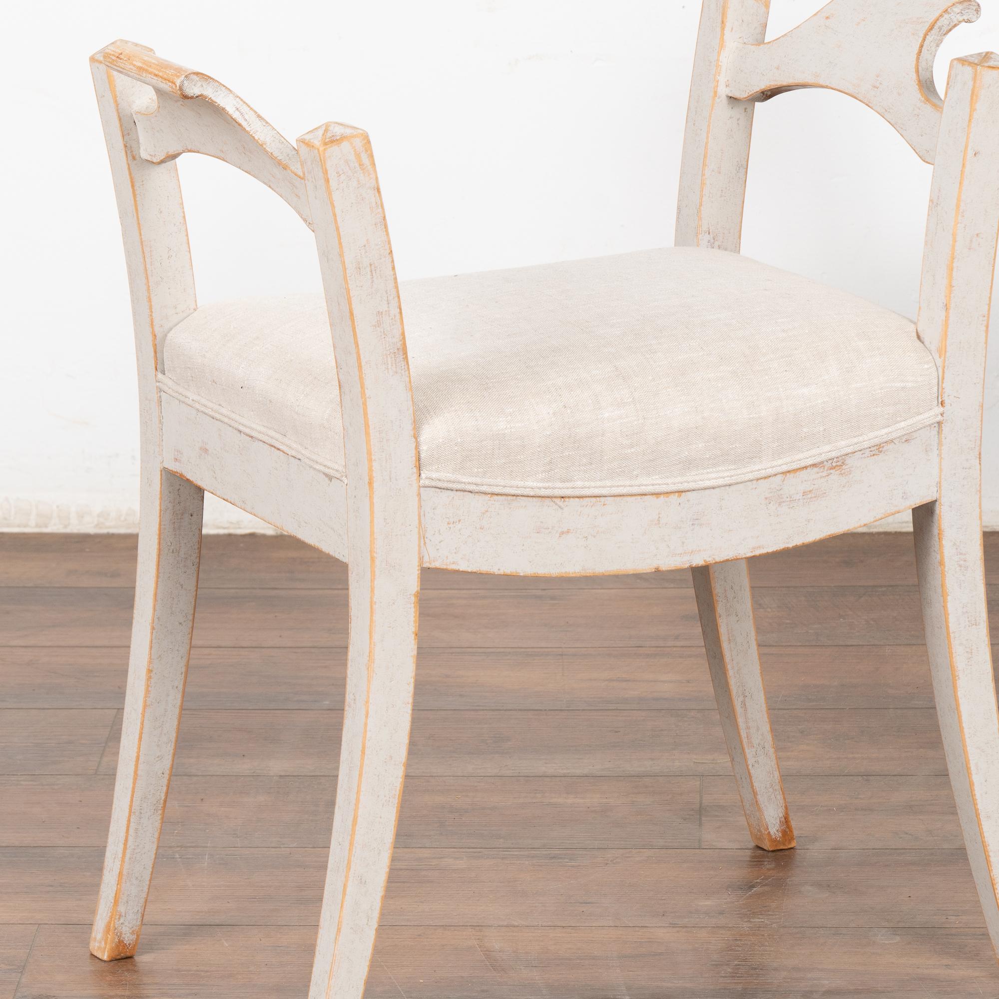 19th Century Pair, Gray Swedish Tabouret Stools, circa 1890