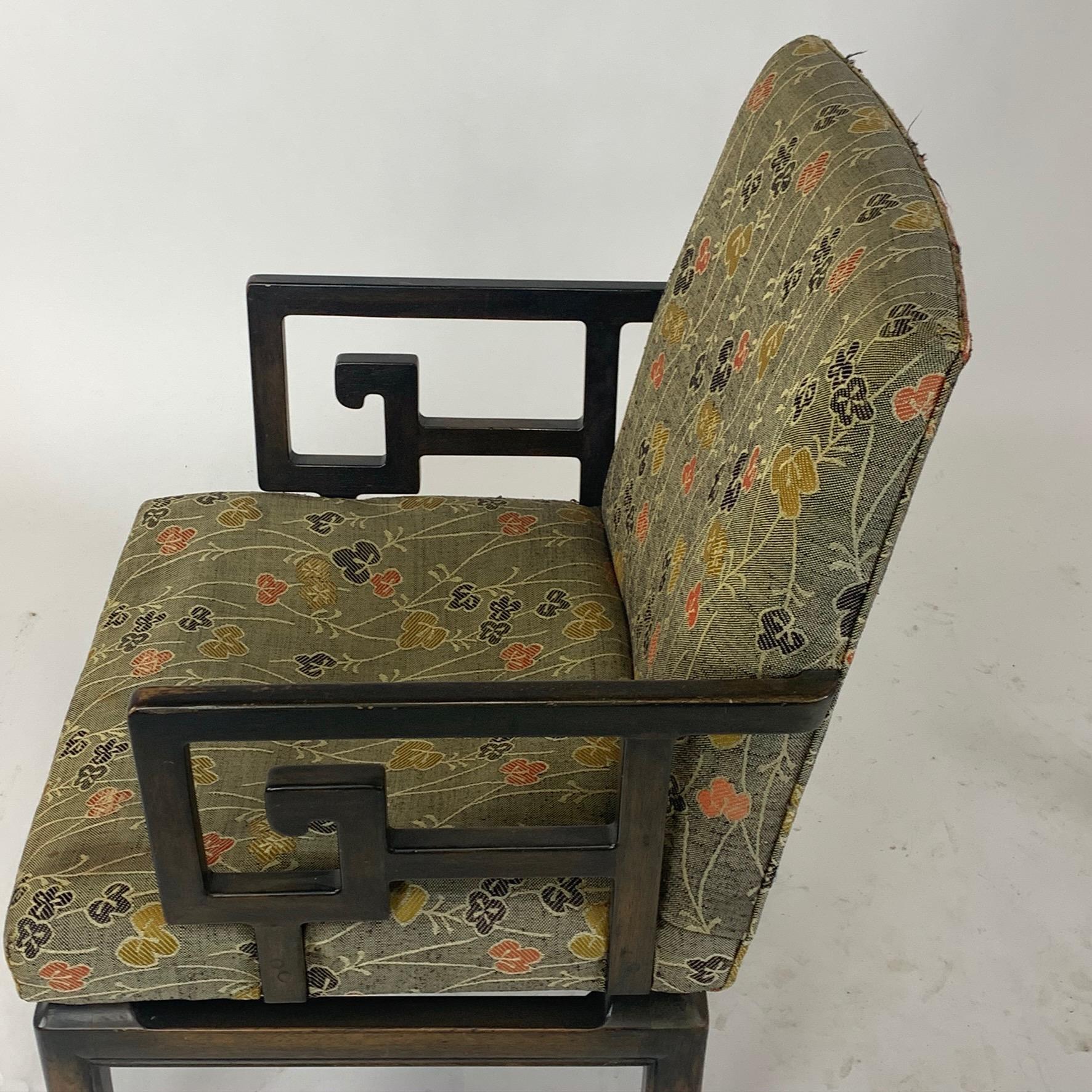 Pair of Greek Key Far East for Baker Chinoiserie Armchairs by Michael Taylor 7
