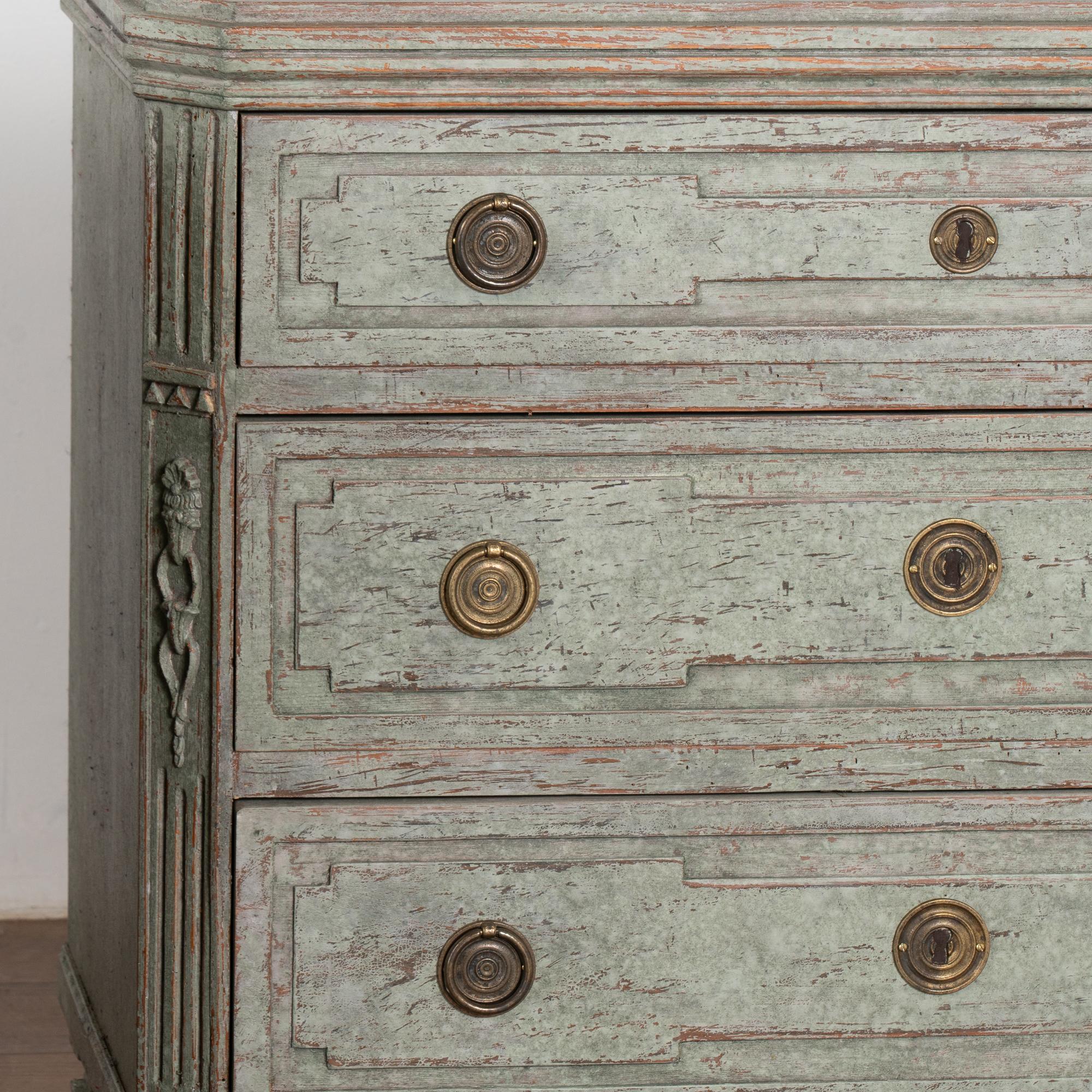 Pair, Green Gustavian Chest of Drawers from Sweden circa 1860 1