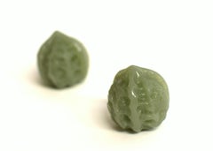 Paire de noyers de jade verts