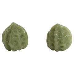 Pair Green Jade Walnuts 