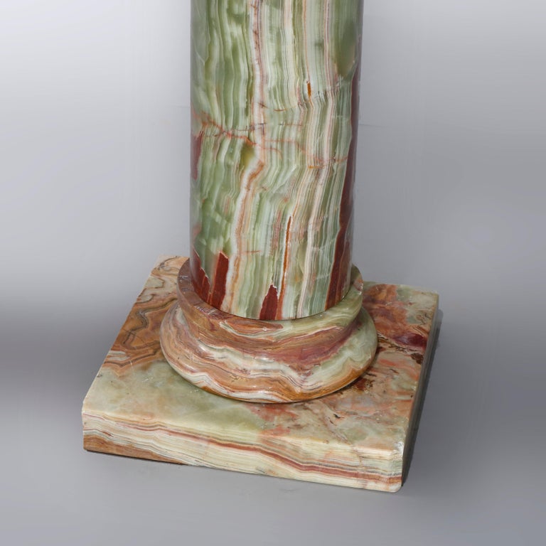 Pair Green Onyx Classical Doric Greek Column Sculpture Display
