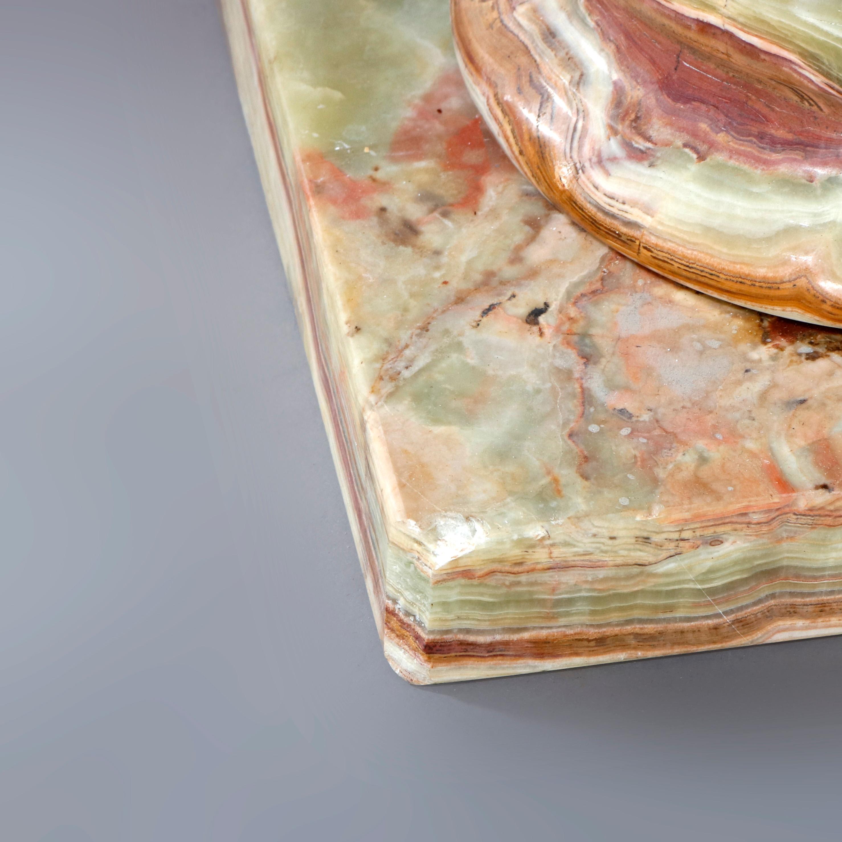 Pair Green Onyx Classical Doric Greek Column Sculpture Display Pedestals, 20th C In Good Condition In Big Flats, NY