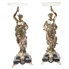 Paire de figurines Gregoire en bronze plaqué argent