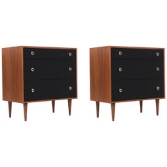 A Two-Tone Lacquered Walnut Chest and Two-Tone Cabinet by Greta M. Grossman