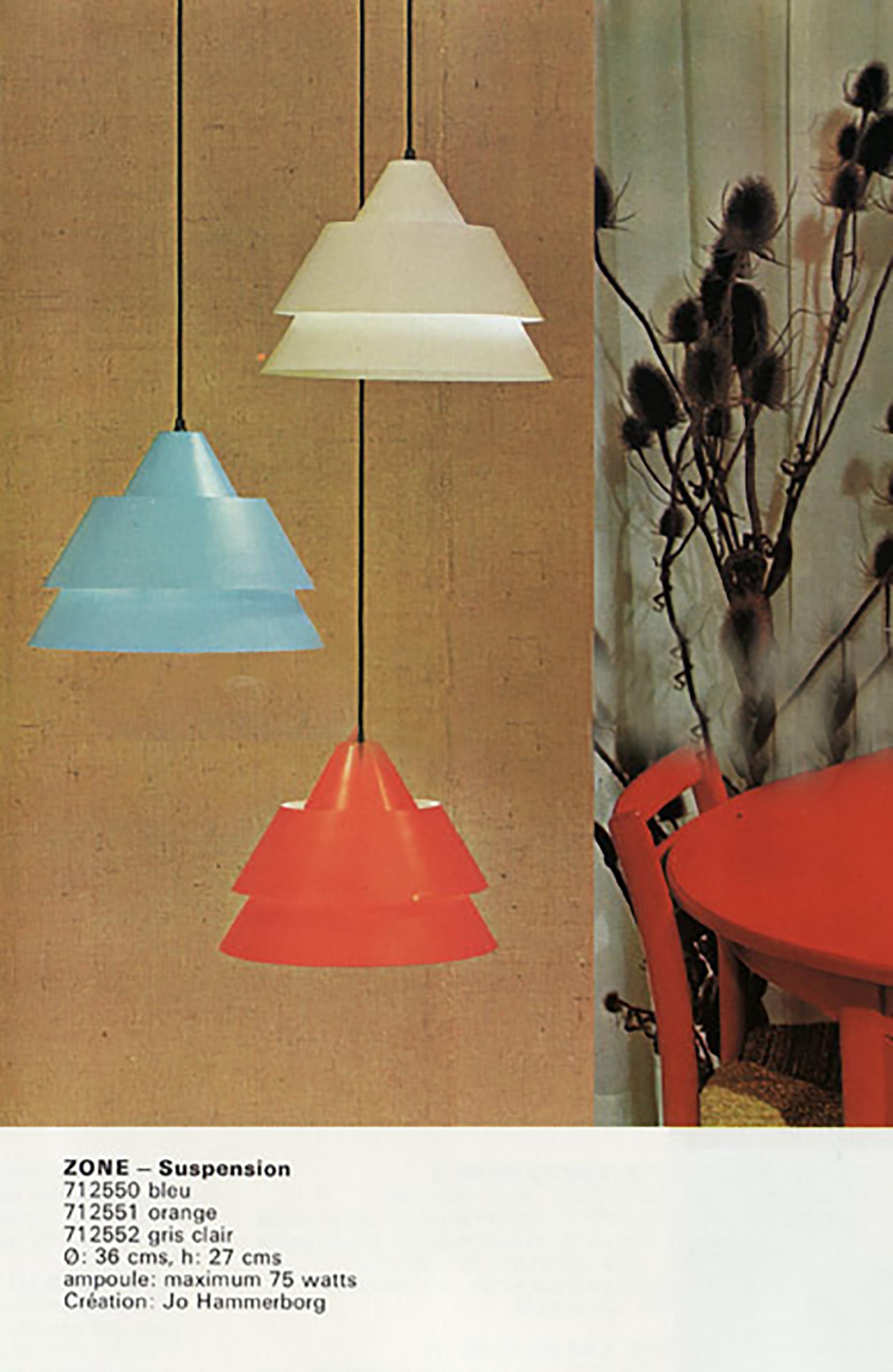 Coppia di lampade a sospensione grigie della zona danese di Jo Hammerborg per Fog & Morup 1960 in vendita 9