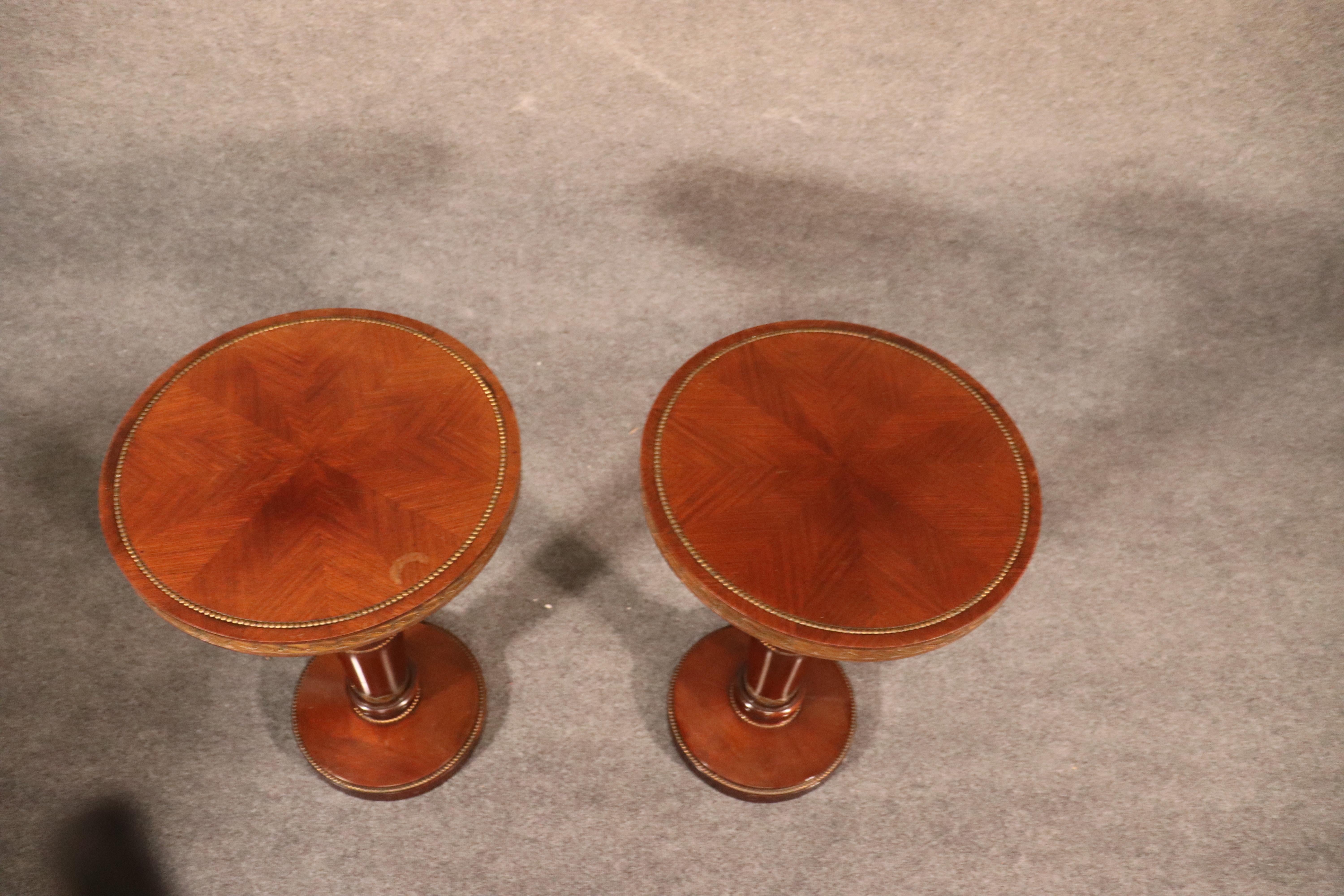 Pair of Grosfeld House Attributed Mahogany and Bronze Mounted Side End Tables 1