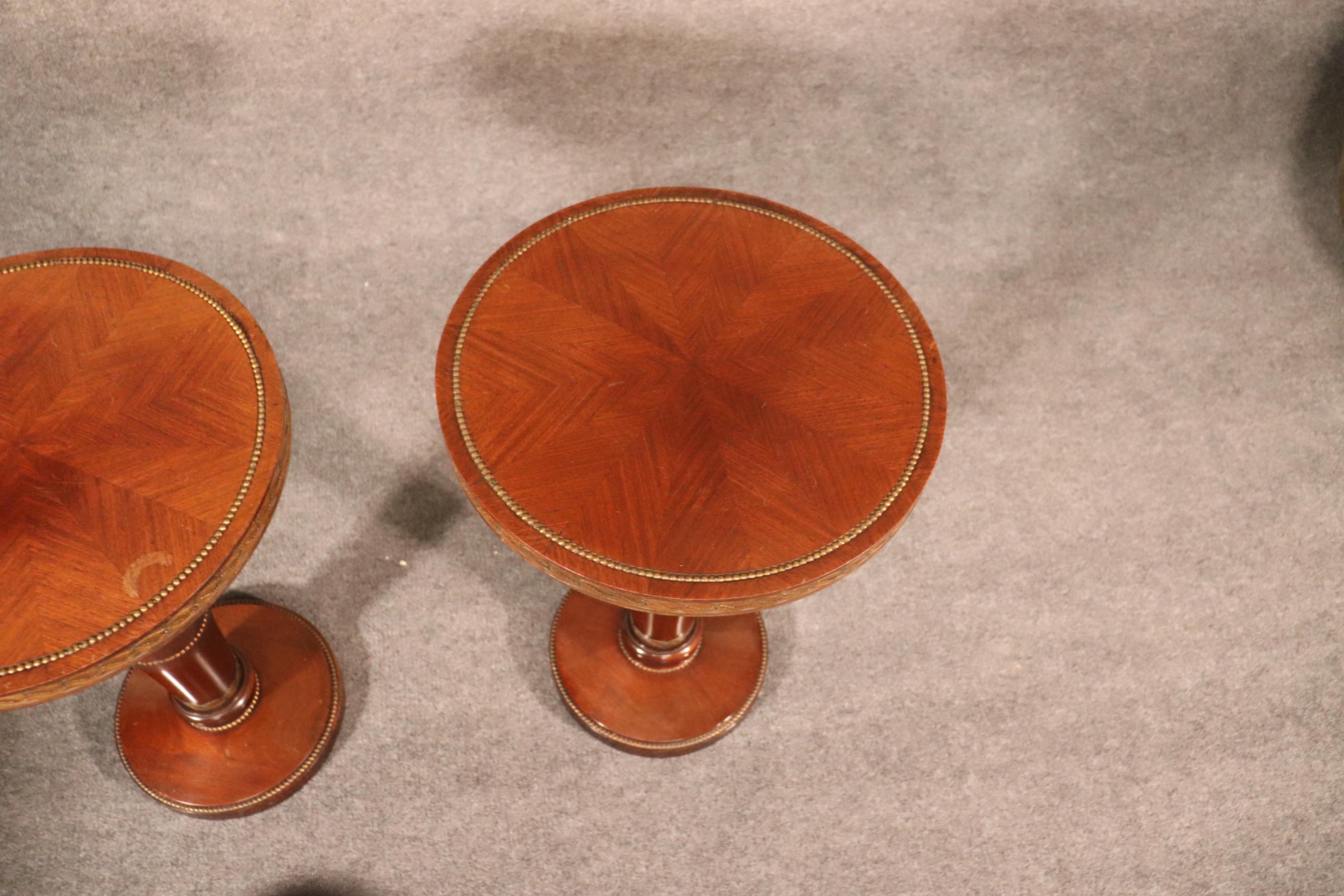 Pair of Grosfeld House Attributed Mahogany and Bronze Mounted Side End Tables 2