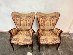 Pair Grosfeld House Hollywood Regency Mahogany Lounge Armchairs Dorothy Draper