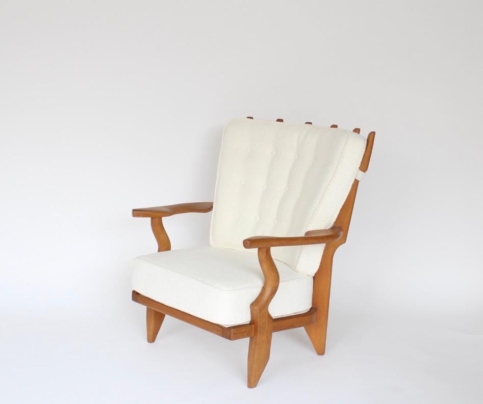 Pair Guillerme et Chambron Oak Petite Repos French Lounge Chairs Votre Maison 4