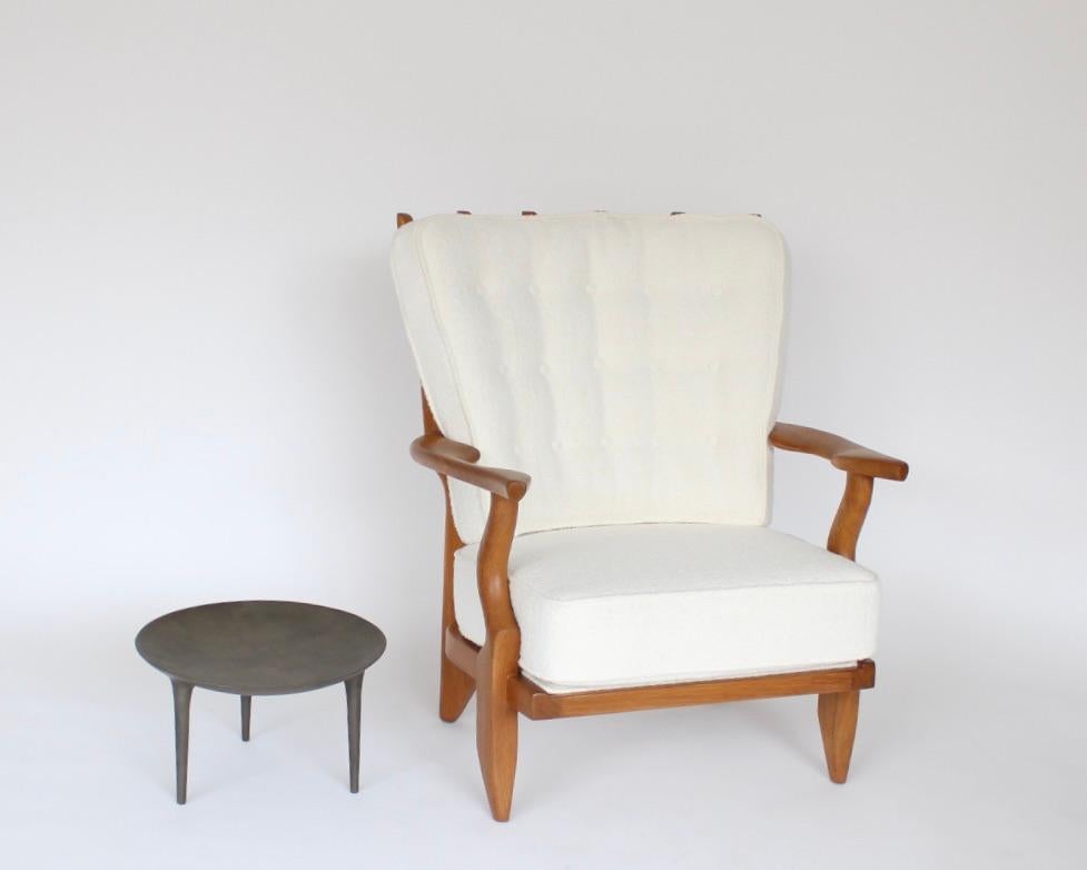 Pair Guillerme et Chambron Oak Petite Repos French Lounge Chairs Votre Maison 8
