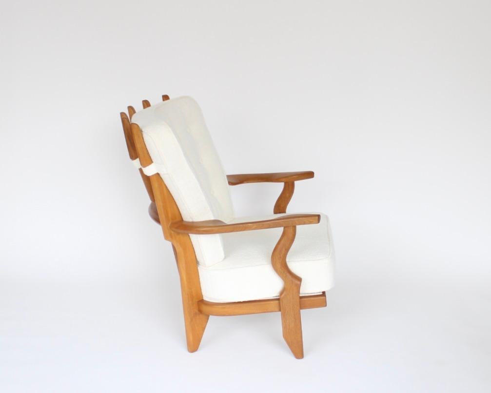 Fabric Pair Guillerme et Chambron Oak Petite Repos French Lounge Chairs Votre Maison