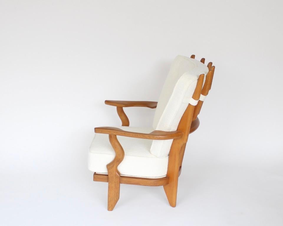 Pair Guillerme et Chambron Oak Petite Repos French Lounge Chairs Votre Maison 3
