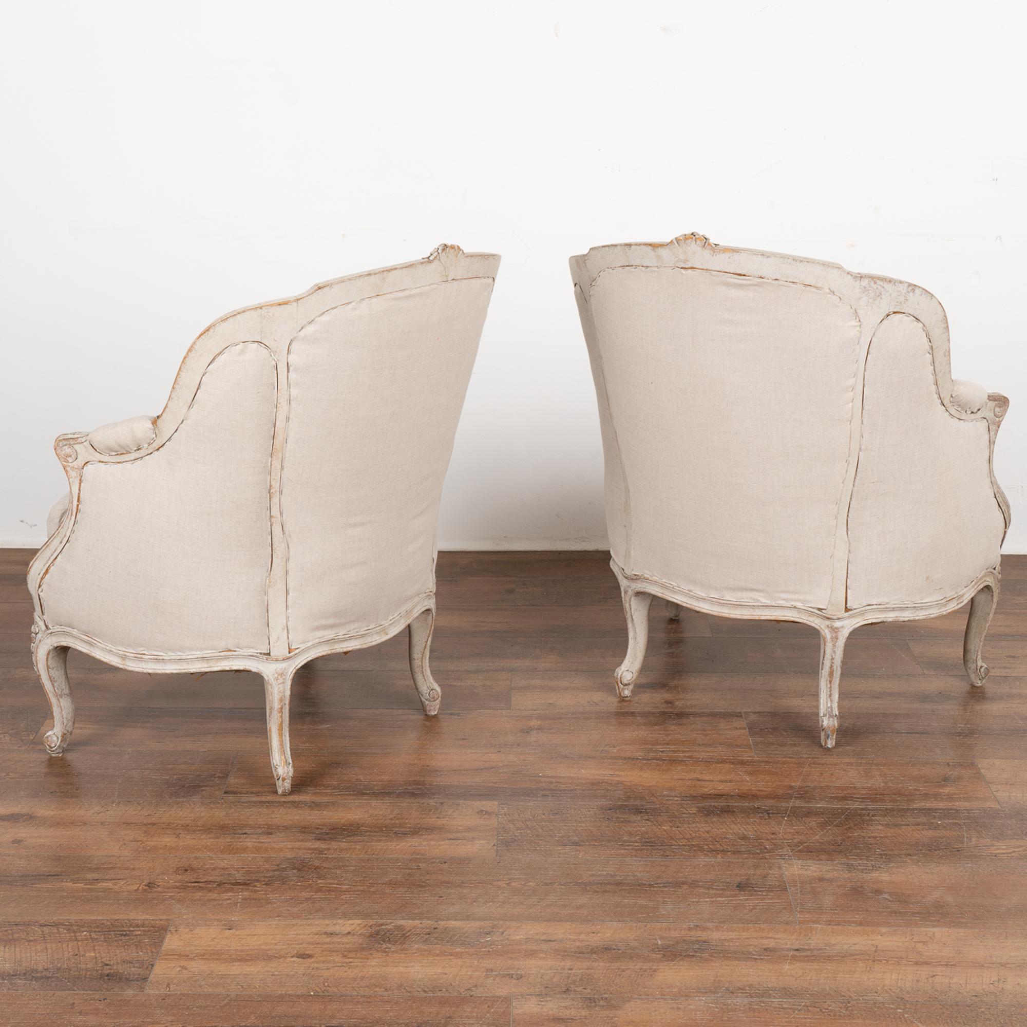 Pair, Gustavian Barrel Back Arm Chairs, Sweden, circa 1910 4