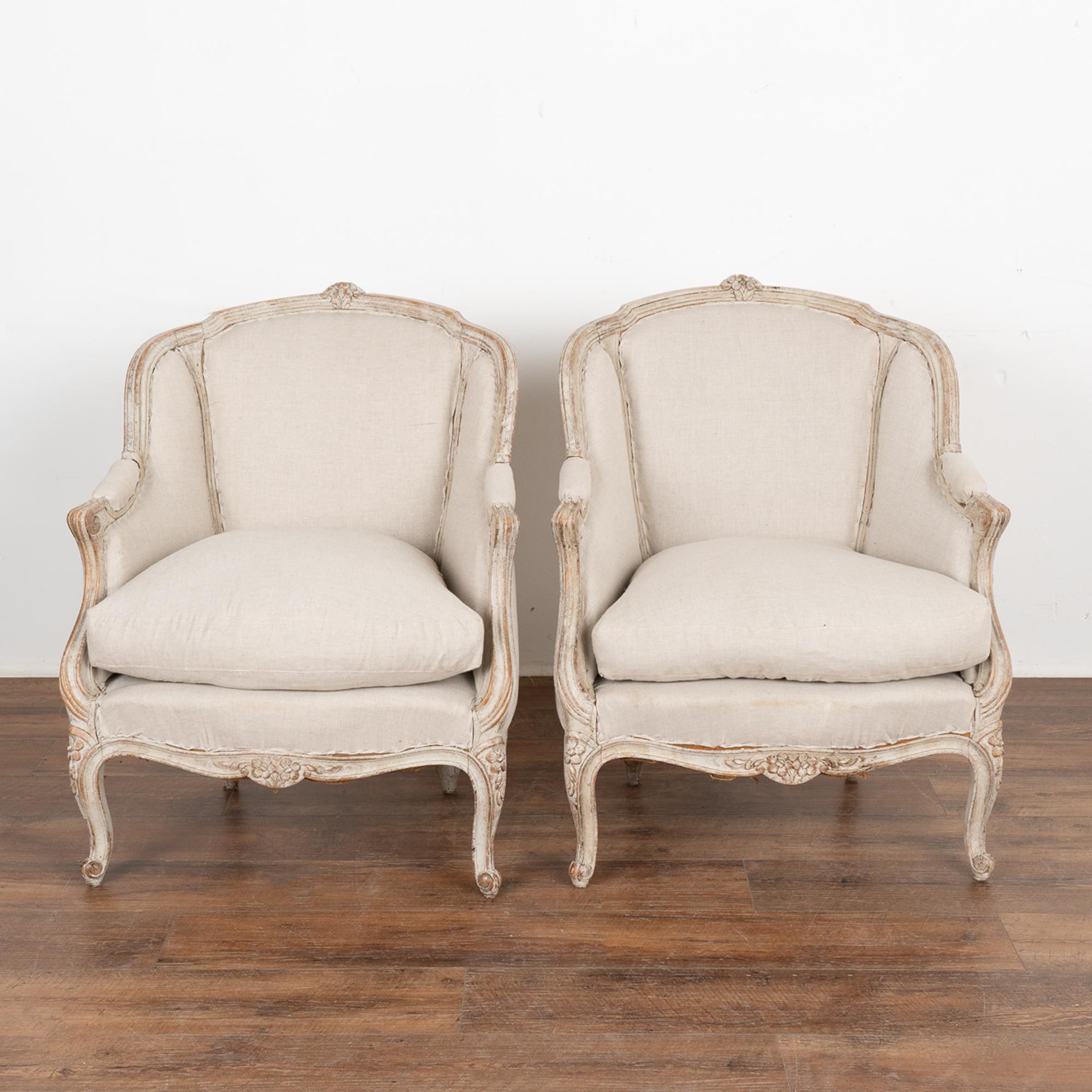 Swedish Pair, Gustavian Barrel Back Arm Chairs, Sweden, circa 1910