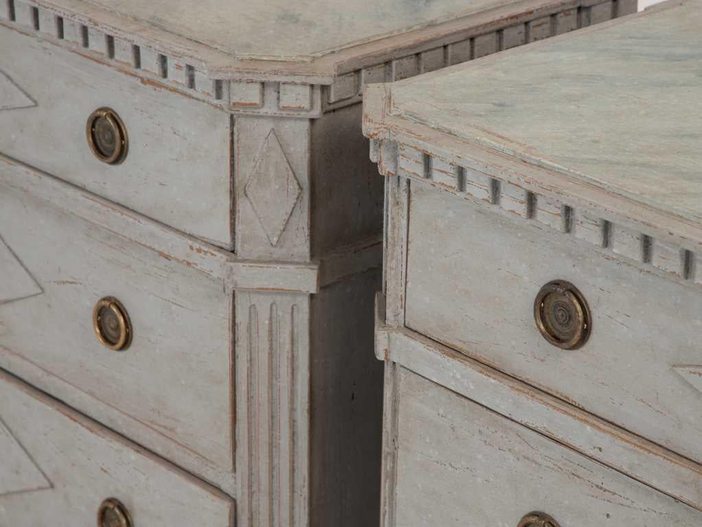 Pair Gustavian Style Chests of Drawers 7