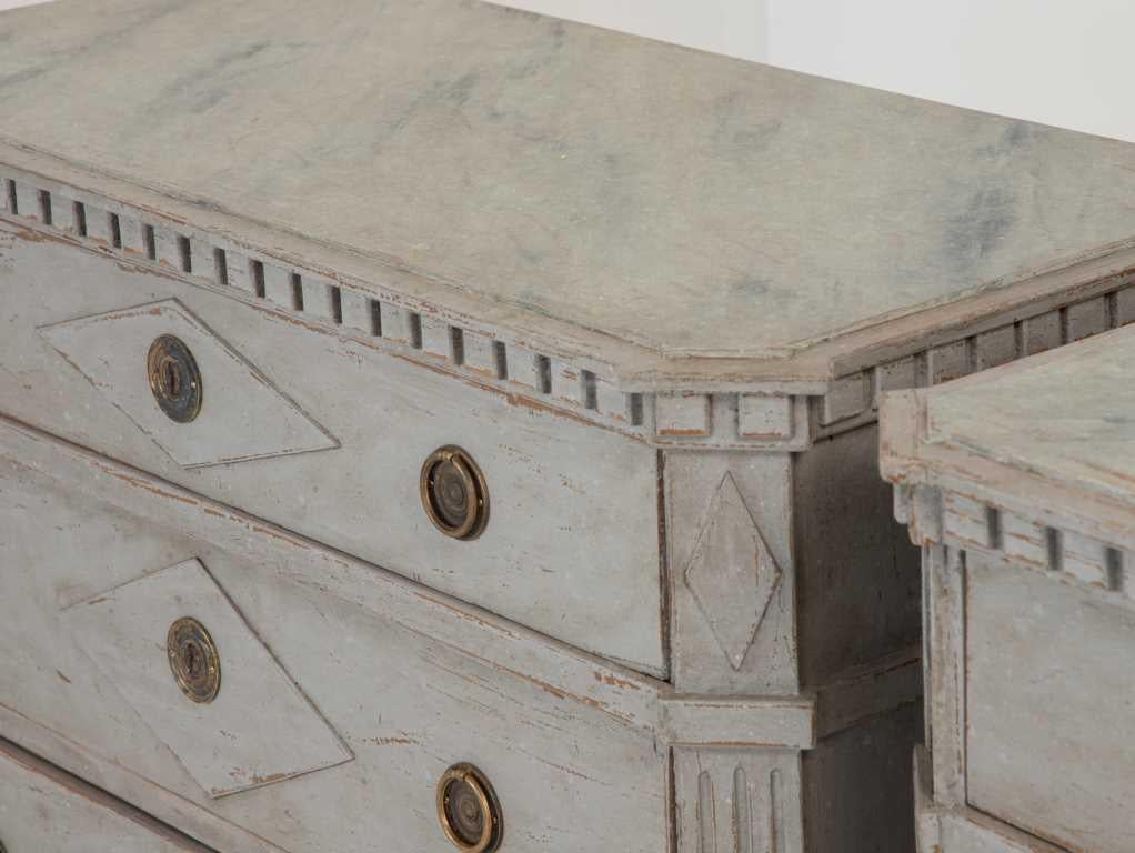 Pair Gustavian Style Chests of Drawers 8