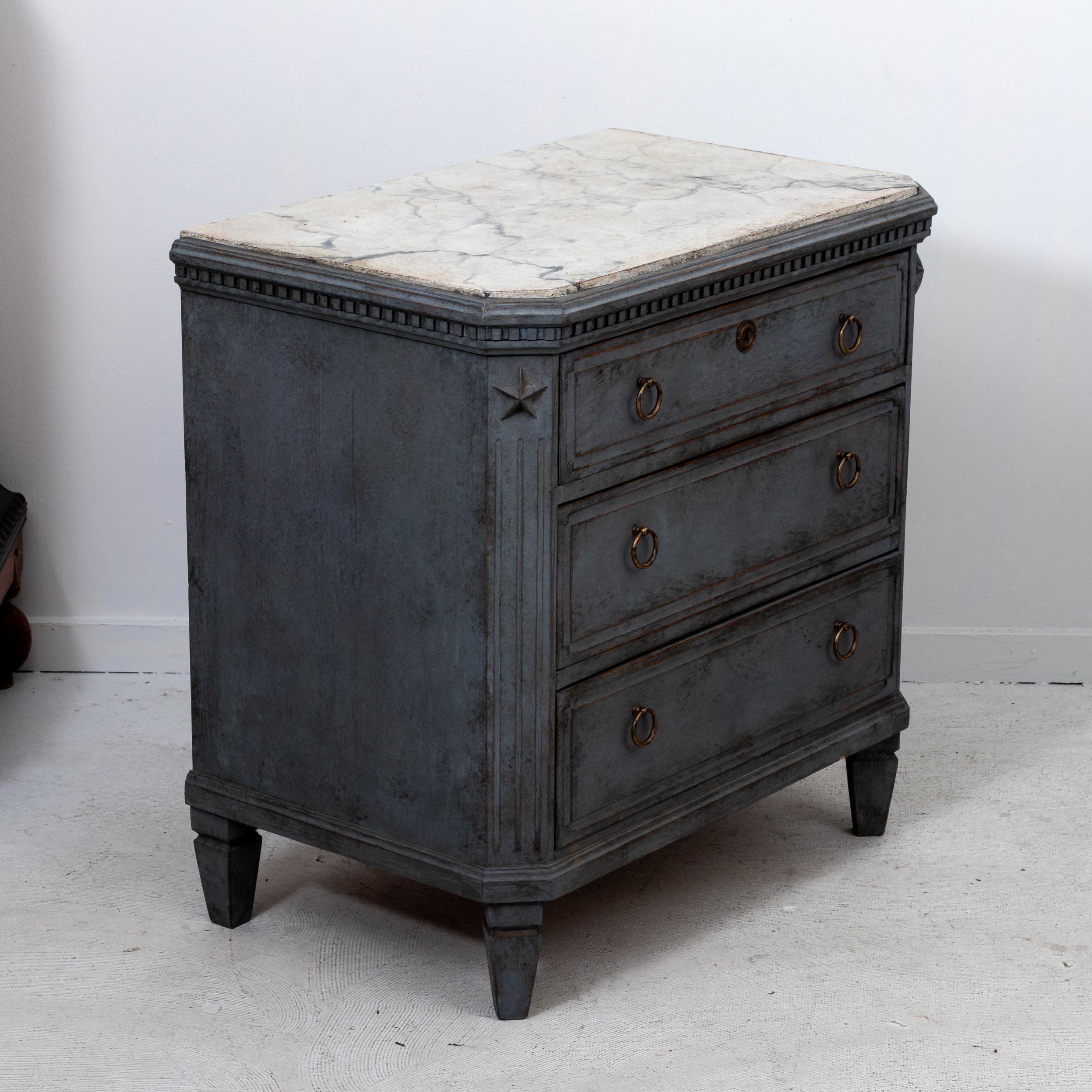 Painted Pair of Gustavian Style Chests of Drawers