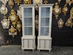 Pair of Gustavian Style Glass Top Display Cabinets