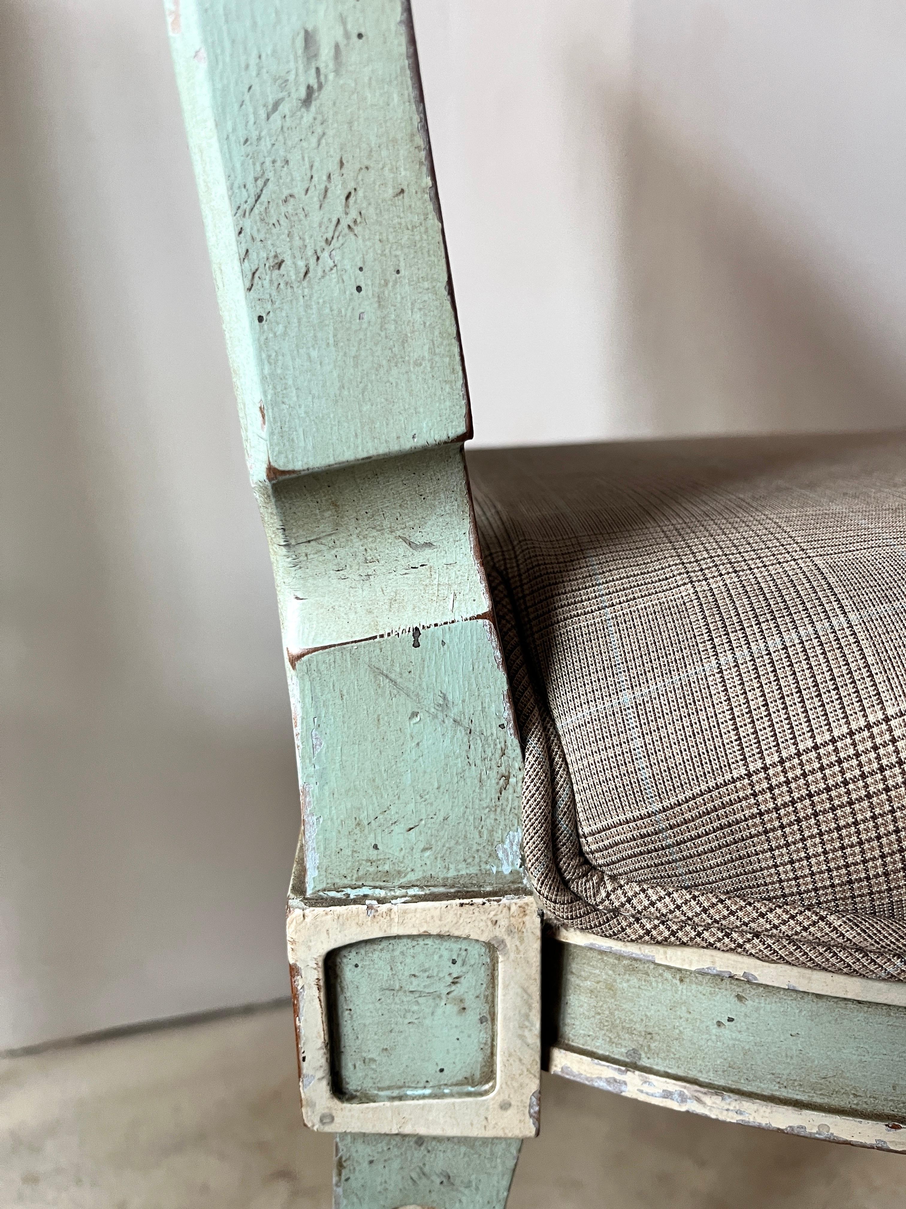 Pair Gustavian Style Square-Back, Cane Painted Side Chairs by John Widdicomb For Sale 10