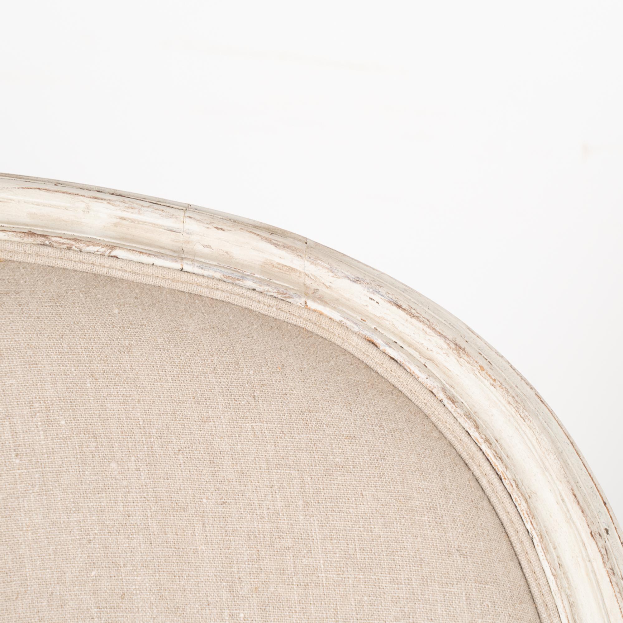 Pair, Gustavian White Painted Arm Chairs, Sweden circa 1880 3