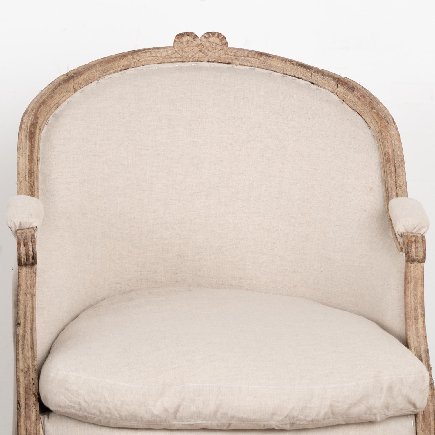 Pair, Gustavian White Painted Armchairs, Sweden circa 1940 In Good Condition For Sale In Round Top, TX