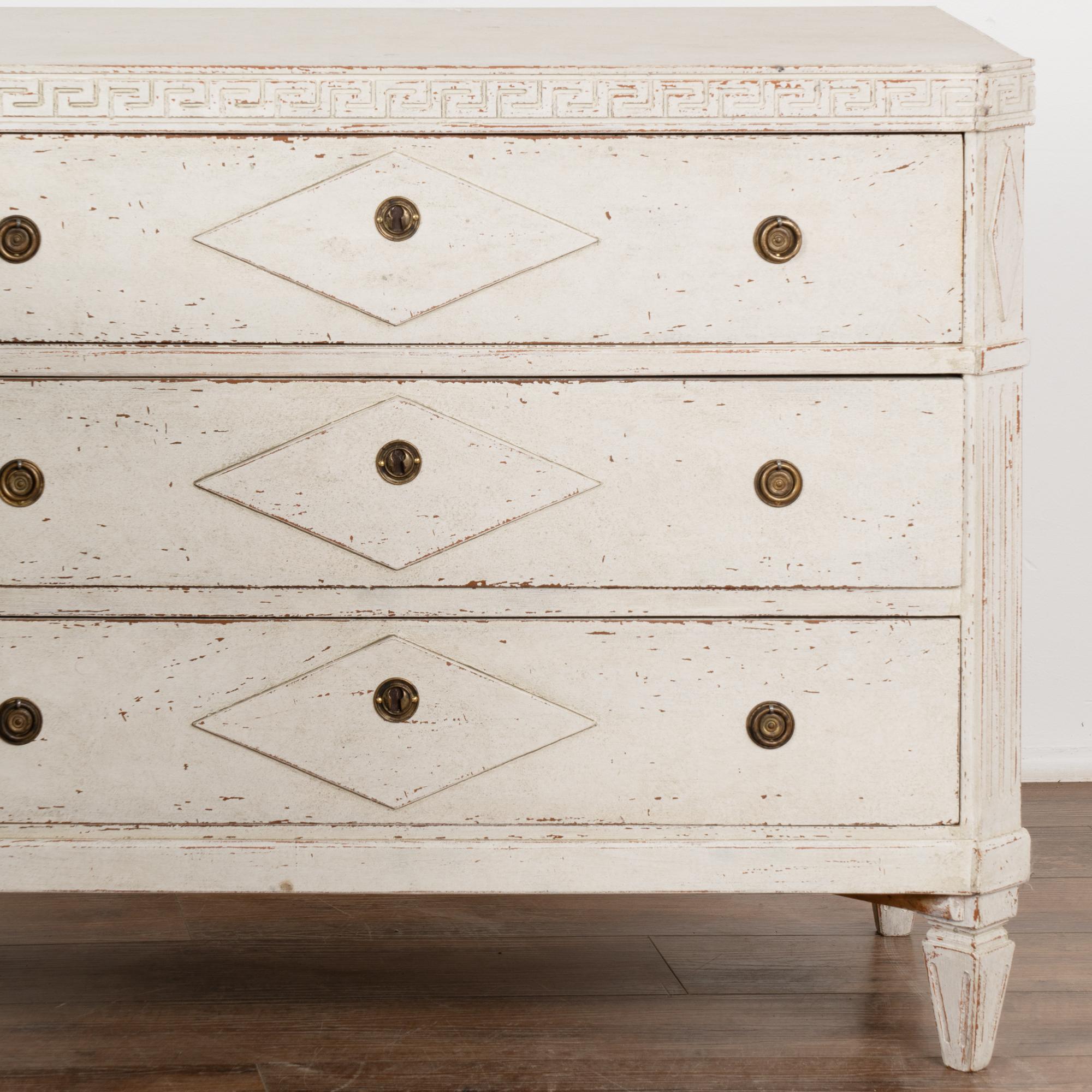 Pair, Gustavian White Painted Chest of Drawers, Sweden circa 1840-80 For Sale 1