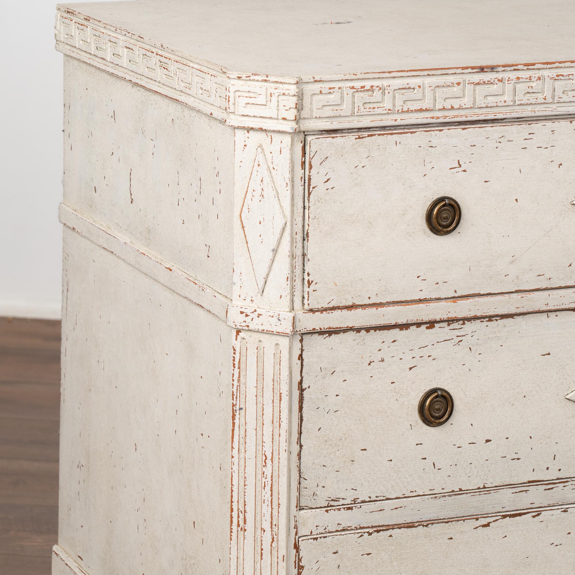Pair, Gustavian White Painted Chest of Drawers, Sweden circa 1840-80 For Sale 3
