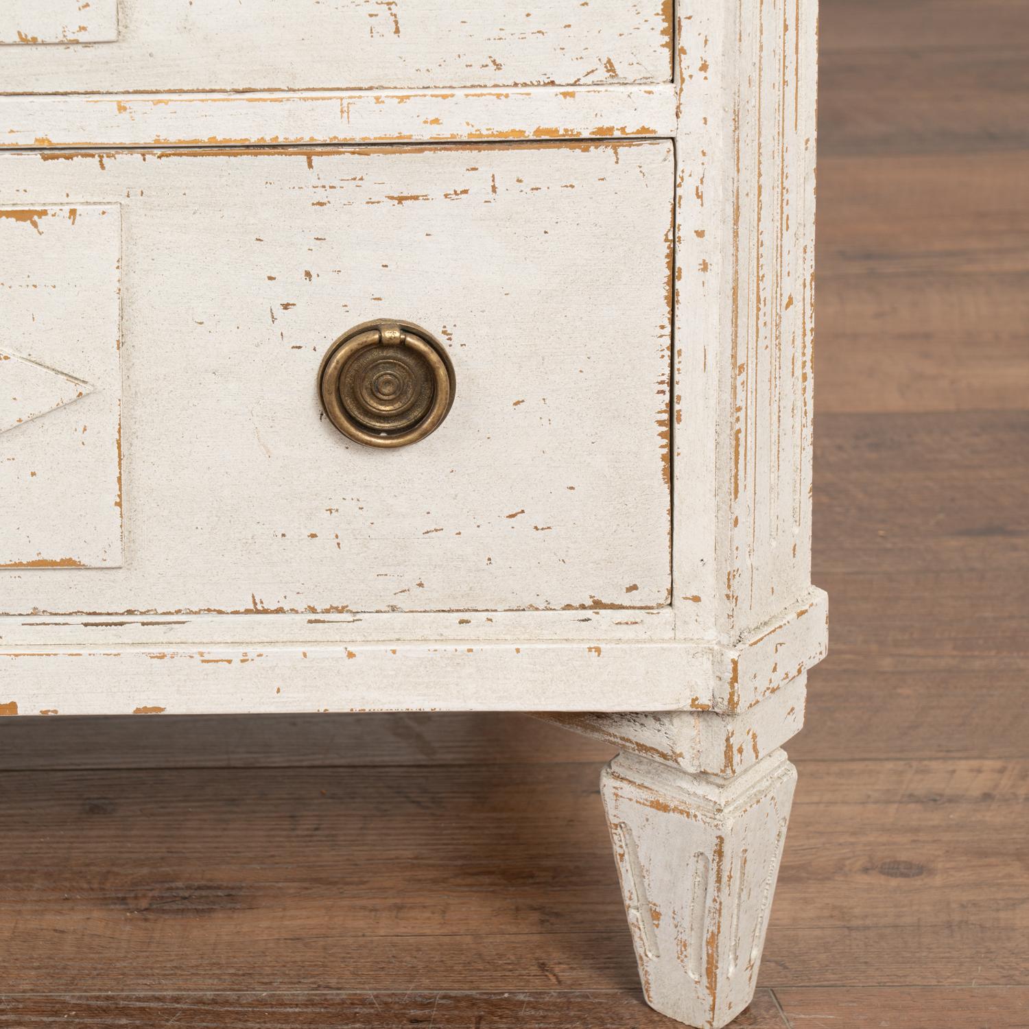 Pair, Gustavian White Painted Chest of Drawers, Sweden circa 1860-80 For Sale 5