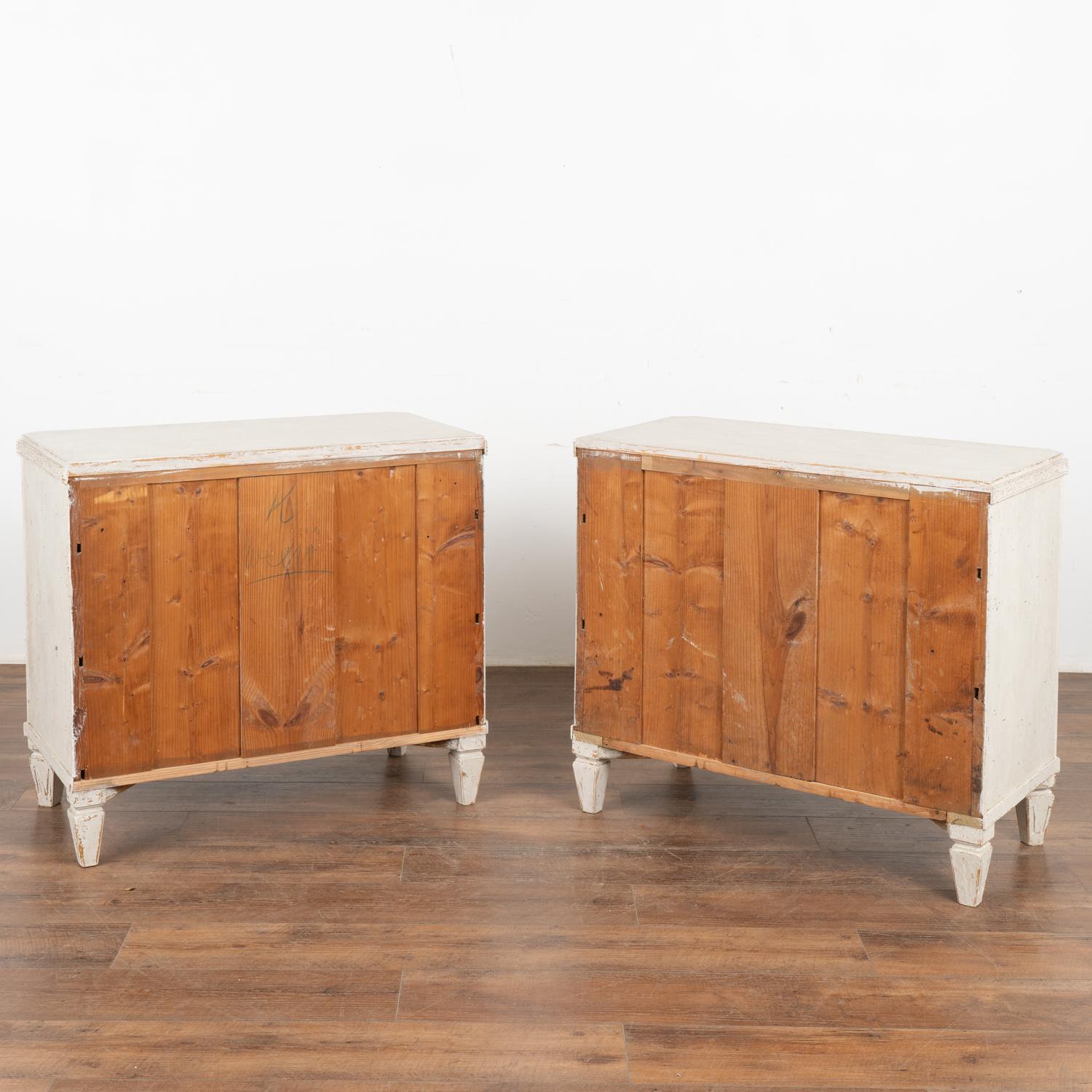 Pair, Gustavian White Painted Chest of Drawers, Sweden circa 1860-80 For Sale 7