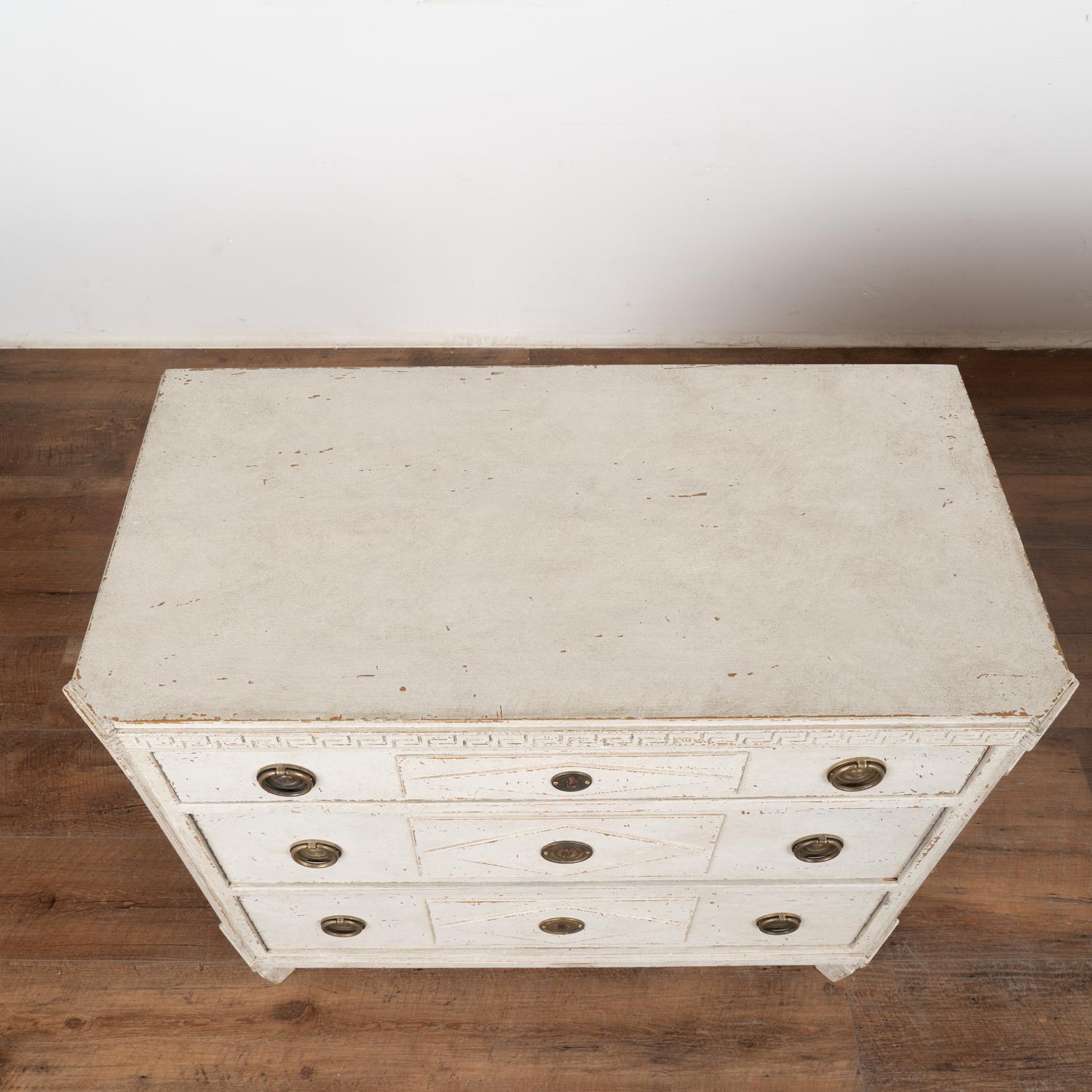 19th Century Pair, Gustavian White Painted Chest of Drawers, Sweden circa 1860-80 For Sale