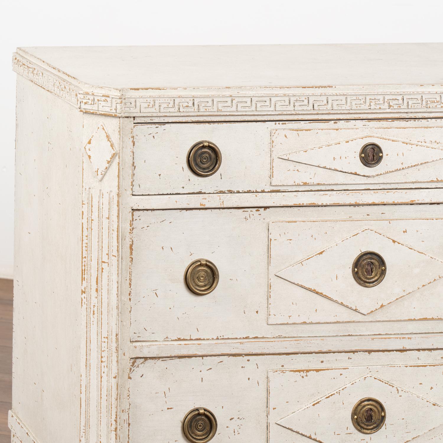 Pair, Gustavian White Painted Chest of Drawers, Sweden circa 1860-80 For Sale 1