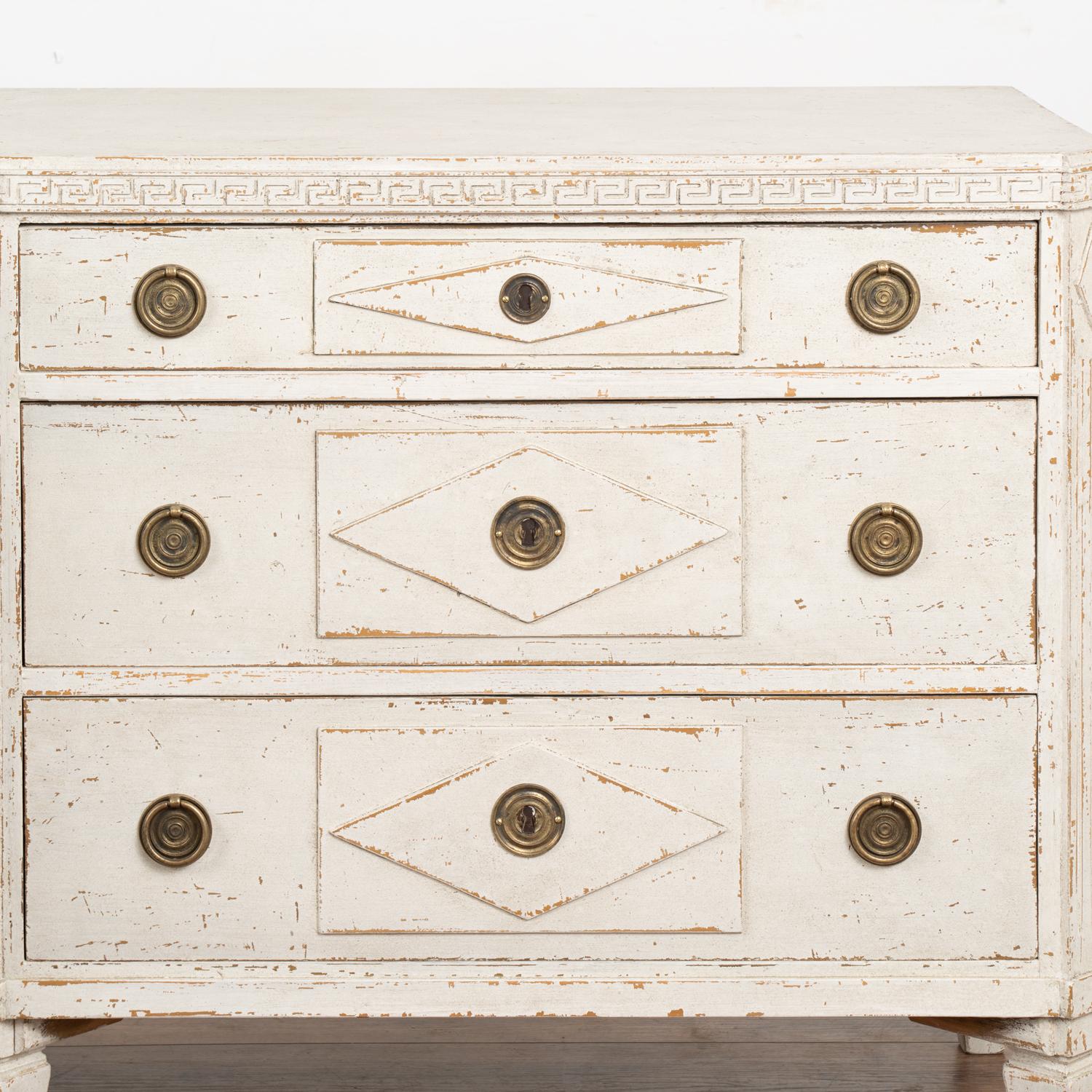 Pair, Gustavian White Painted Chest of Drawers, Sweden circa 1860-80 For Sale 2