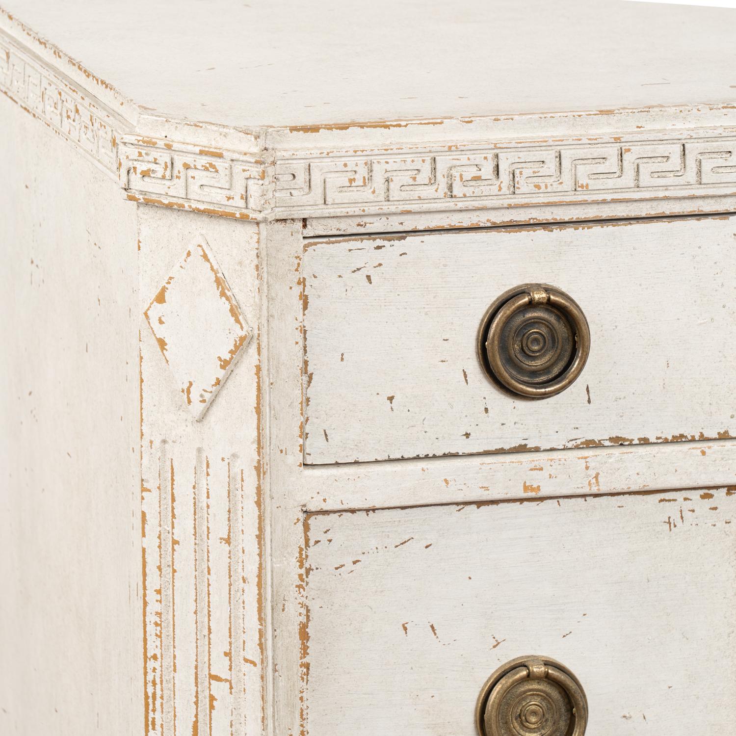 Pair, Gustavian White Painted Chest of Drawers, Sweden circa 1860-80 For Sale 3