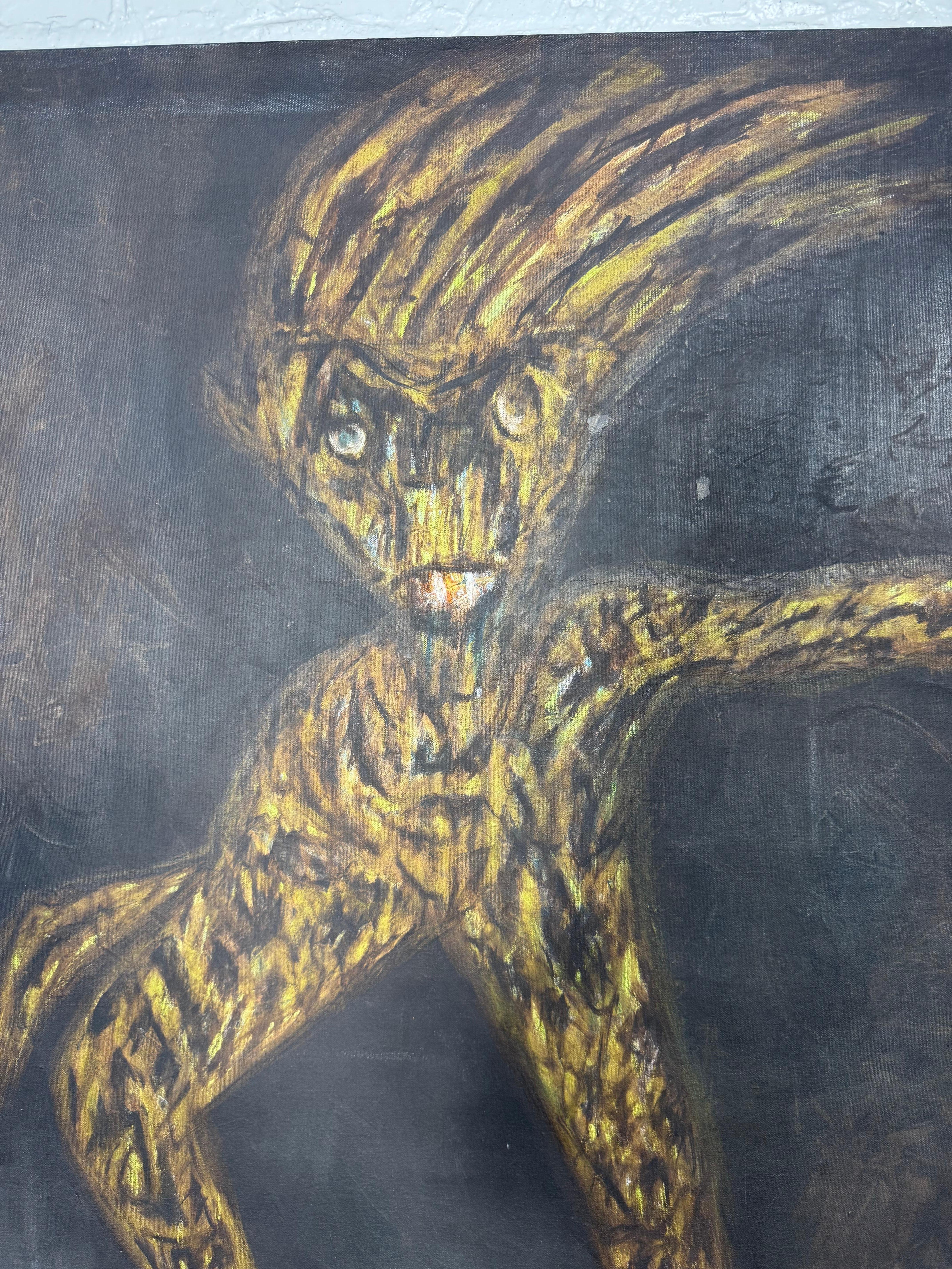Tela Coppia di dipinti modernisti haitiani / olio su tela di Sébastien Jean in vendita