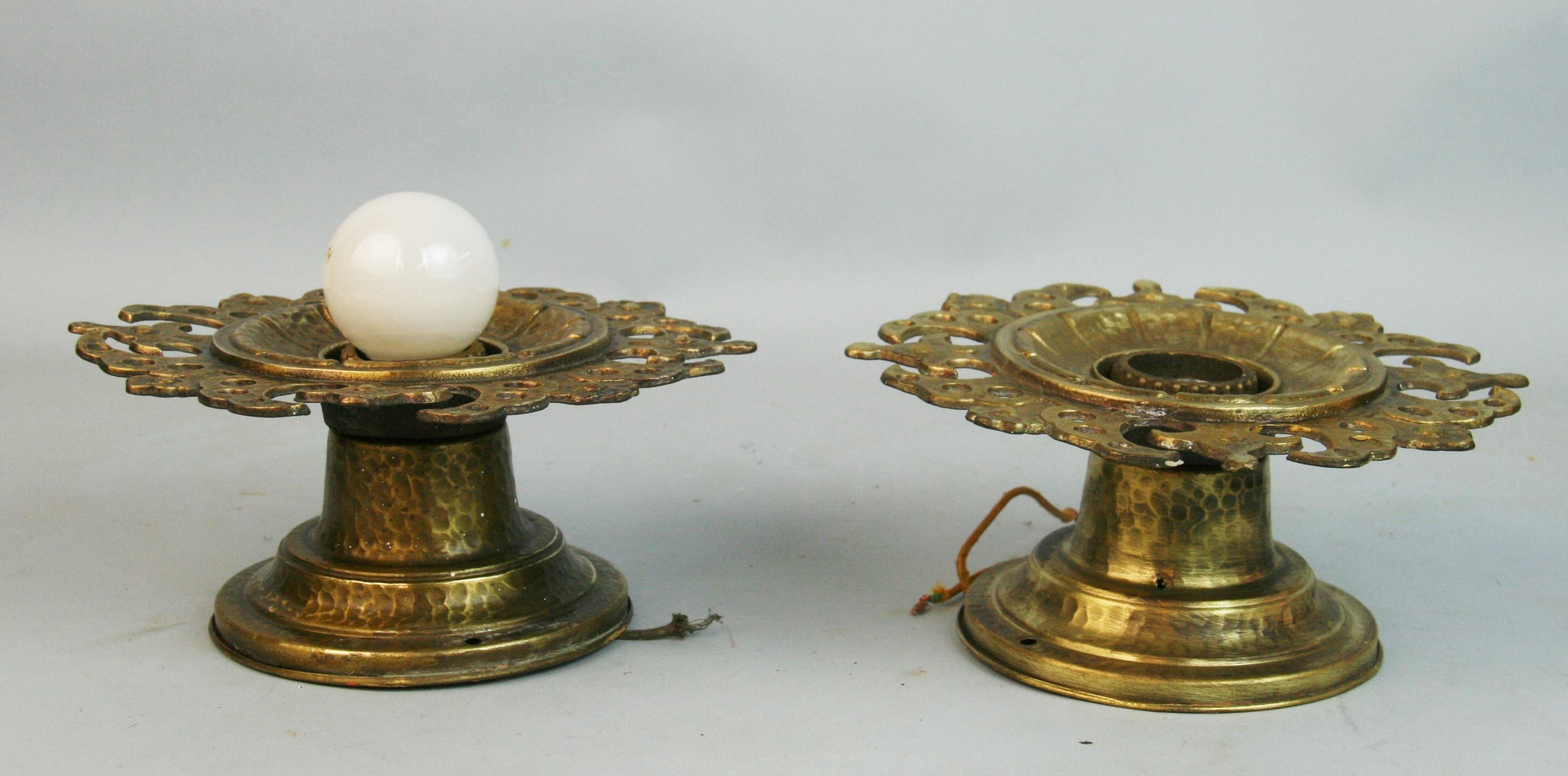 Pair Halcolite Brass Starburst sconces/Ceiling Lights (4pair Available) For Sale 1