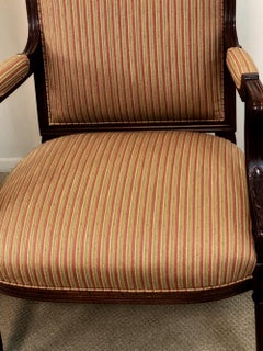 Pair Hancock & Moore Regency Style Arm Side Chairs