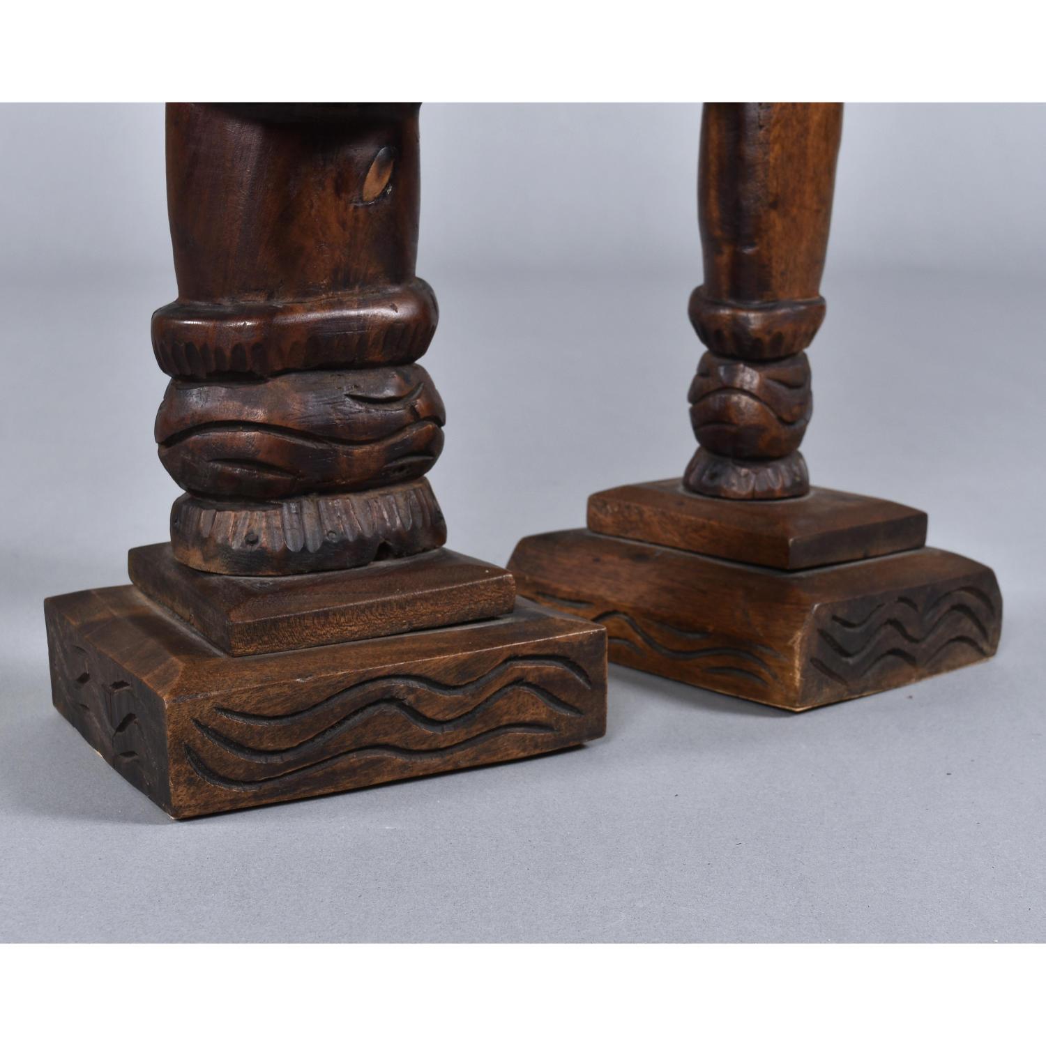 Paire de bustes africains sculptés à la main, 24 pouces en vente 1