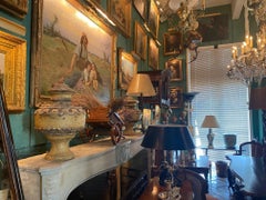 Pair Hand Carved Wood Finials Vase Shape Centerpiece Urns Antiques Los Angeles